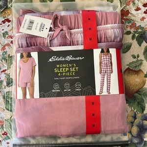 Eddie Bauer women 4 piece sleep set, easy care tank, t-shirt, shorts v& pants